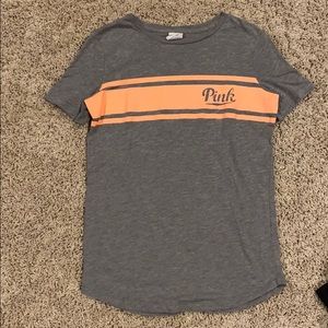 Gray and salmon PINK t-shirt